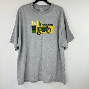 John Deere Mens Size XL Shirt Cotton Short Sleeve Tractors 1837 Crew Neck NWT